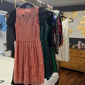 Peach lace dress